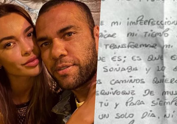 Esposa de Daniel Alves publica carta recebida do ex-jogador