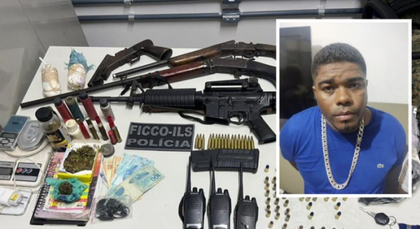 ‘CABOCLO’ DO TCP: Líder de facção localizado no Sul baiano com fuzil e explosivos