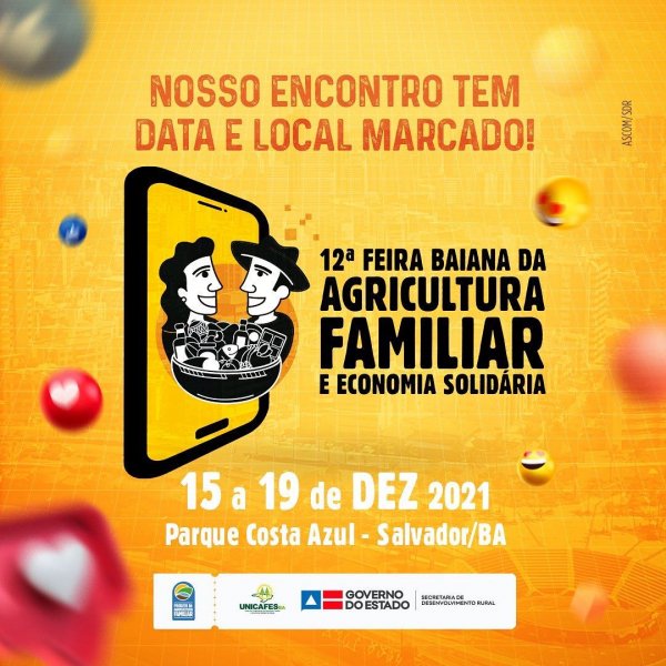 12ª Feira Baiana da Agricultura Familiar e Economia Solidária inicia programação virtual nesta segunda-feira (13)