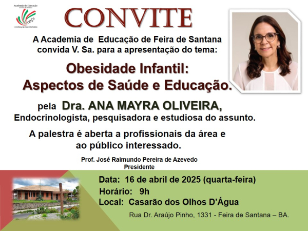 ACADEMIA DE EDUCAÇÃO PROMOVE DEBATE SOBRE  OBESIDADE INFANTIL