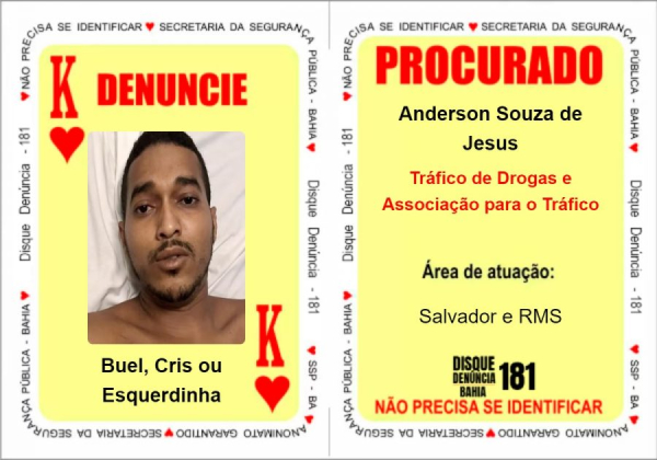Buel e mais quatro procurados entram para o Baralho do Crime da Secretaria de Segurança Pública