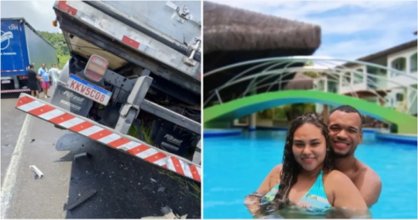 Casal e filho morrem em acidente envolvendo caminhão na BR-101