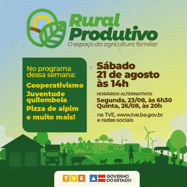 Cooperativismo, juventude quilombola e pizza de aipim no Rural Produtivo