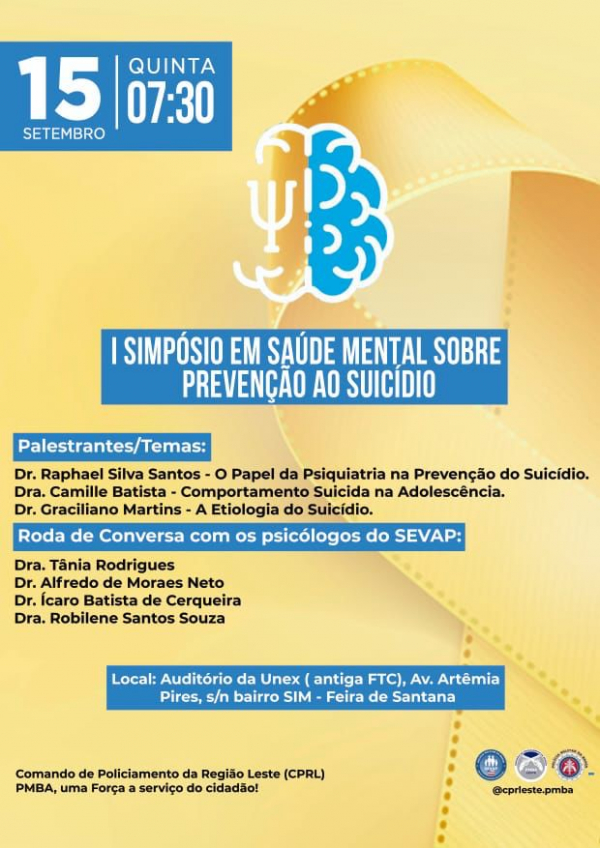CPRL: SEVAP Leste realiza I Simpósio Sobre Prevenção ao Suicídio