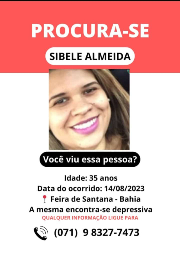 Dentista Sibele Almeida de 35 anos está desaparecida há dois dias