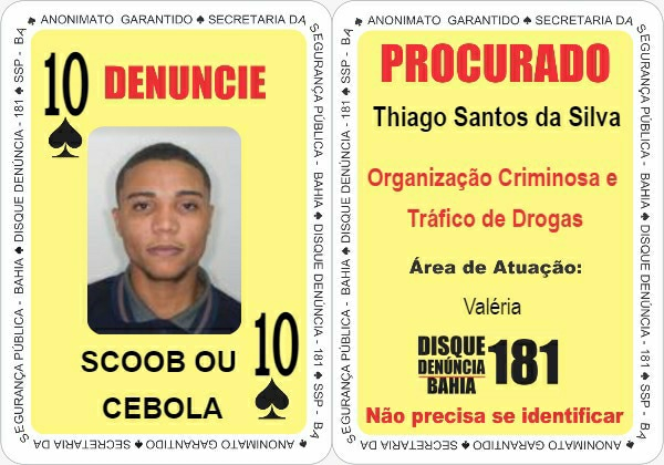 Dois procurados são inseridos no Baralho do Crime