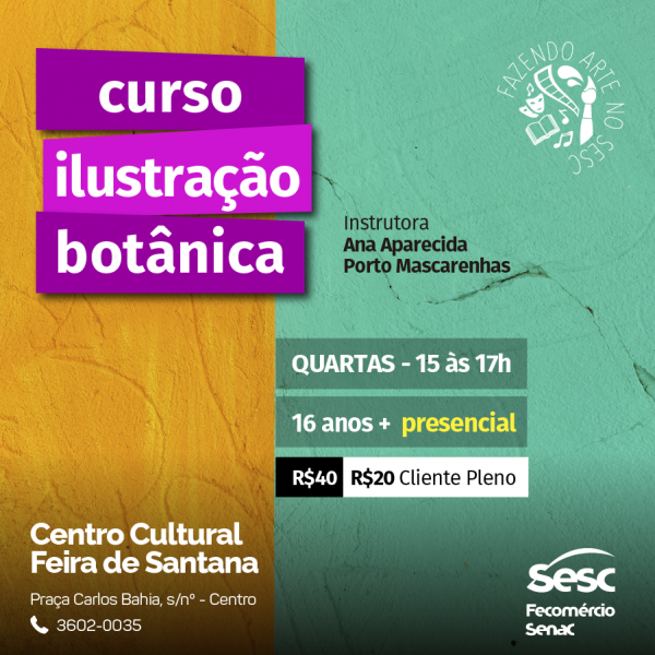 Estão abertas as inscrições para novas turmas dos cursos de artes visuais. 