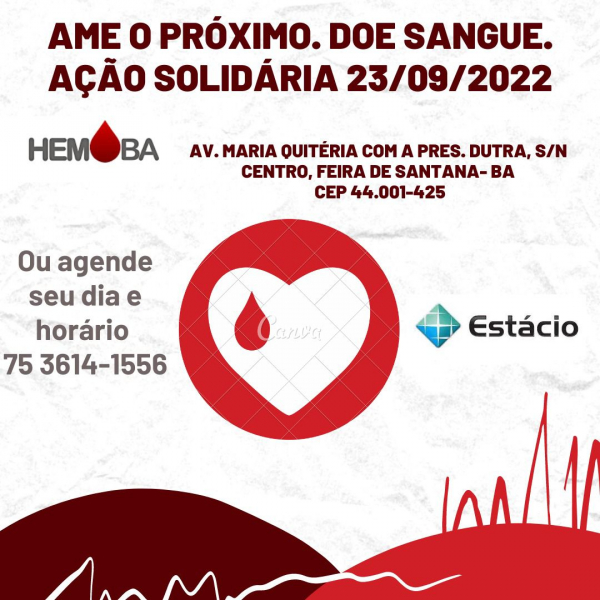 Estudantes da Estácio realizam ação solidária para incentivo a doação de sangue