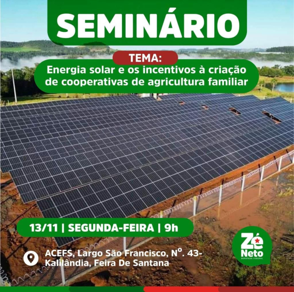 Feira: Seminário vai debater Energia Solar Fotovoltaica
