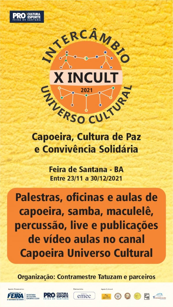 INCULT comemora 10 anos e realiza eventos de capoeira e samba em Feira de Santana até 30 de dezembro