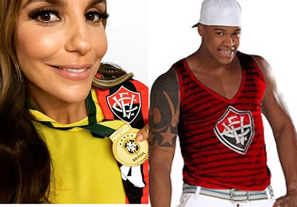 Ivete Sangalo e Leo Santana celebram triunfo do Vitória