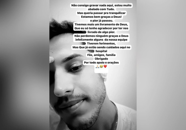 Kevi Jonny se pronuncia pela primeira vez após acidente: ‘Estou muito abalado com tudo’