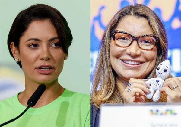 Michelle Bolsonaro supera Janja em números de seguidores no último ano