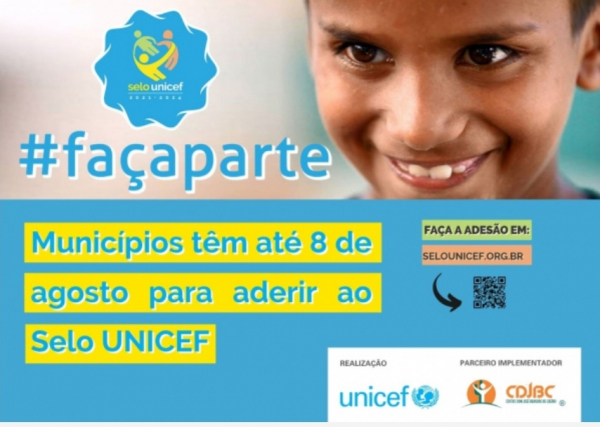 Municípios baianos têm até o dia 8 de agosto para aderir ao Selo UNICEF