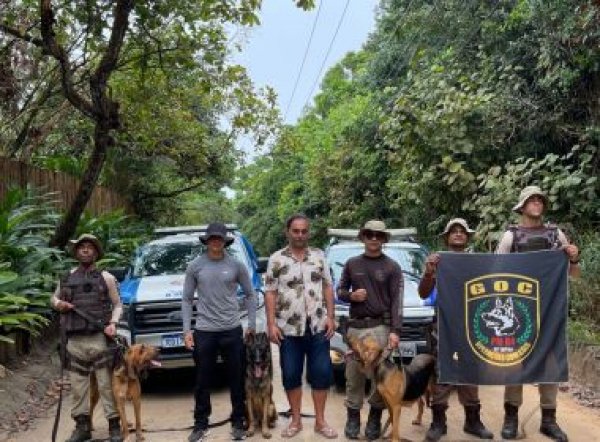 Porto Seguro: Cães da PM-BA encontram italiano desaparecido em Arraial d’Ajuda