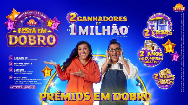PARA CAMPANHA DE ANIVERSÁRIO, ASSAÍ TRAZ REGINA CASÉ E PRÊMIOS EM DOBRO