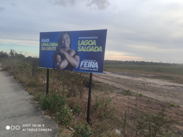 Revitalização da Lagoa do Súbaé com obras paradas pela Prefeitura de Feira de Santana