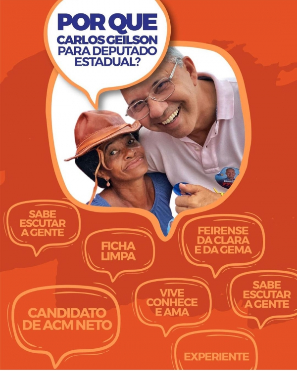 Só depende do seu voto a reeleição do radialista Carlos Geilson 77077