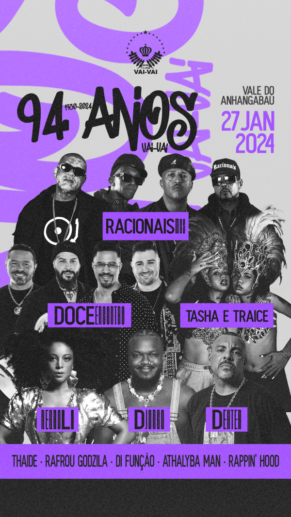 Vai-Vai celebra 94 anos com nata do hip hop