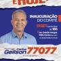 Geilson inaugura comitê na avenida Getúlio Vargas nesta quinta: 