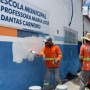 Operação limpa muros de 12 unidades escolares alvos de pichação