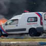 PACIENTES ESCAPARAM: Ambulância de São Felipe pega fogo na BR-101