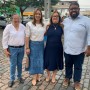 Secretária de Saúde da Bahia,  Roberta Santana,  e diretora do  Clériston Andrade, Cristiana França, participam  da missa de aniversário de 164 anos da Santa Casa  de Misericórdia de Feira de Santana